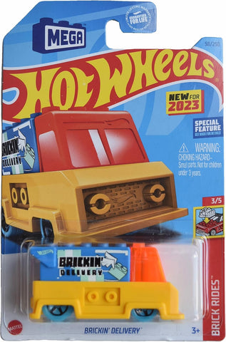Hot Wheels Brickin' Delivery Brick Rides 3/5 [Yellow/Blue] 58/250