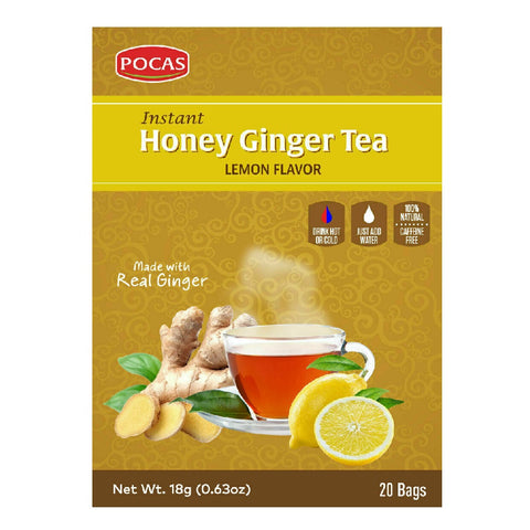 Pocas Honey Ginger Tea, Lemon Flavor