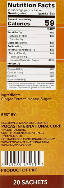 Pocas Honey Ginger Tea, Original Flavor